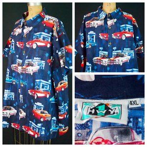 HWY 1 Hot Rod Mustang Muscle Car Hawaiian Shirt